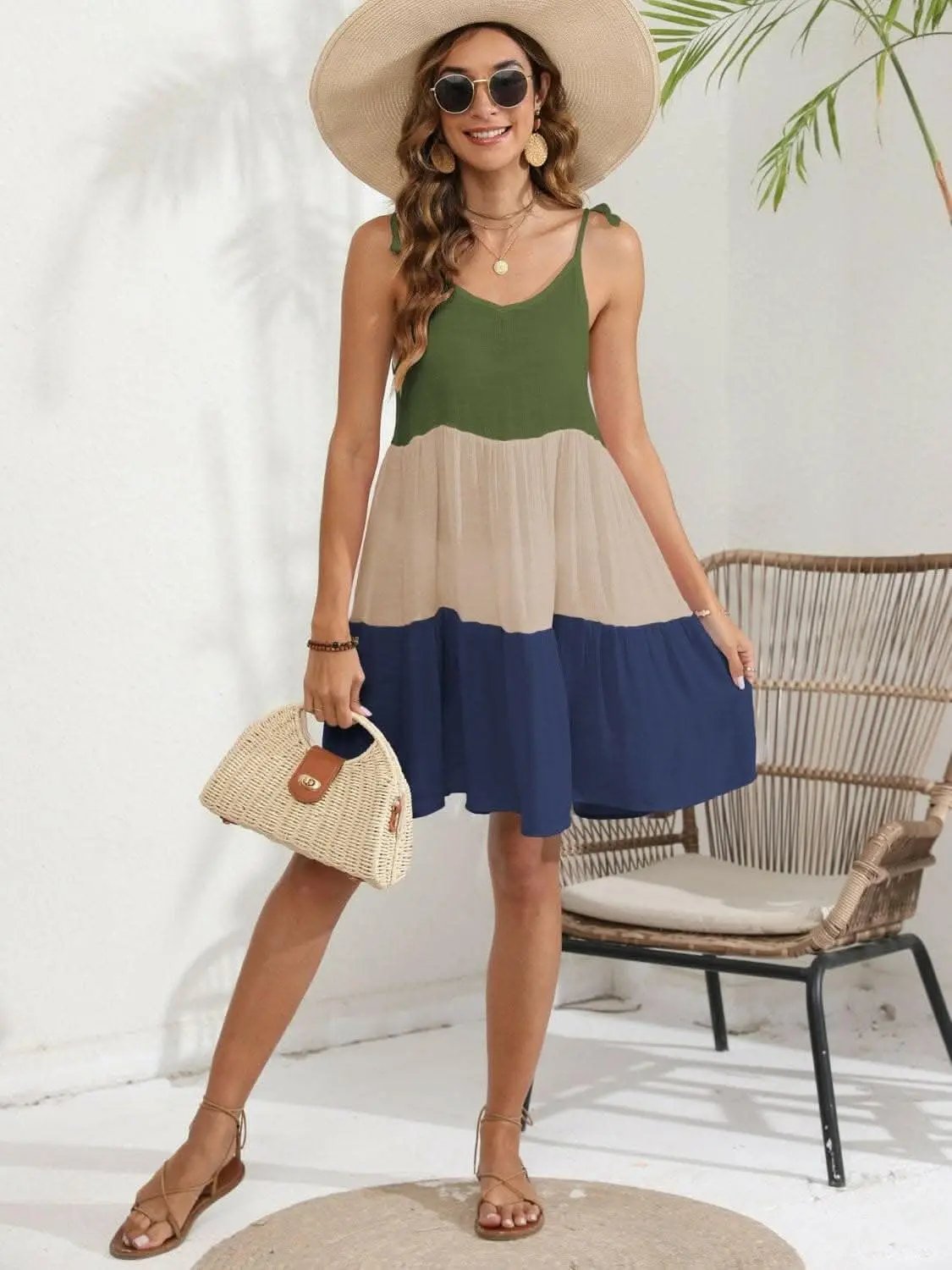 Chic Color Block Beach Dress - Love Salve